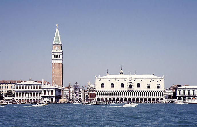 Italy - Venice Photos - Campanile and Palazzo Ducale - seen from San Giorgio Maggiore