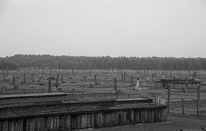 Poland photos - Auschwitz I I Birkenau - Camp Overview - b&w