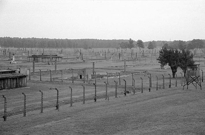 Poland photos - Auschwitz I I Birkenau - Camp Overview - b&w
