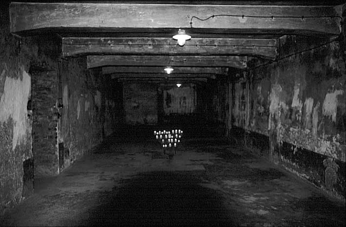 Poland photos - Auschwitz I - Gas Chamber - b&w