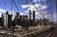 New York City photos - Brooklyn Bridge - View onto Financial District